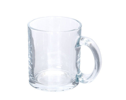 「昇華転写対応グラスマグ(300ml)クリア」はその名の通り、ガラス製のグラスのようマグカップ