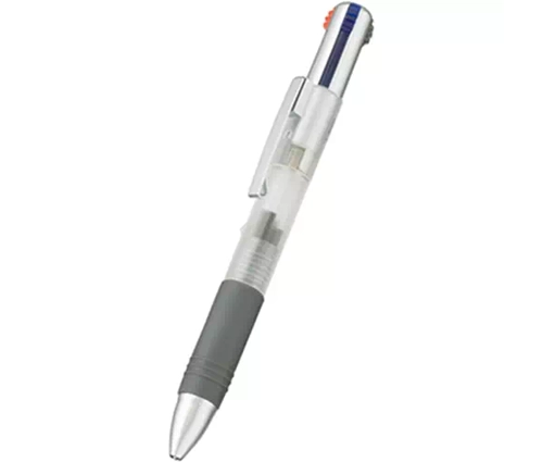 3色+1色ボールペン (フルカラー対応) クリア