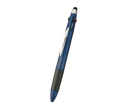 タッチペン付3色+1色スリムペン ブルー