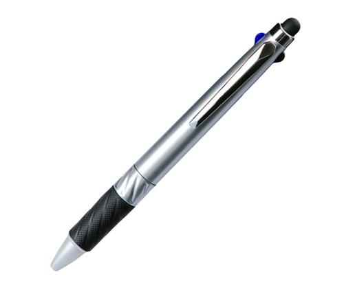 タッチペン付3色ボールペン(シルバー)（86342）画像-1
