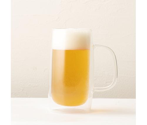 ダブルウォールビールジョッキ(450ml)(クリア)