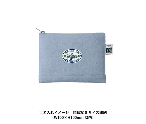 フェアトレードコットンキャンバスフラットポーチ S ナイトブラック（TF-0008-009）画像-5