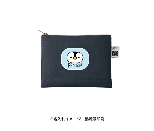 フェアトレードコットンキャンバスフラットポーチ S ナイトブラック（TF-0008-009）画像-6