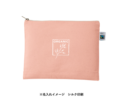 フェアトレードコットンキャンバスフラットポーチ L ナイトブラック（TF-0010-009）画像-4