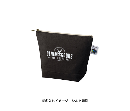 フェアトレードコットンキャンバスデイリーポーチ S スモークブルー（TF-0011-034）画像-4