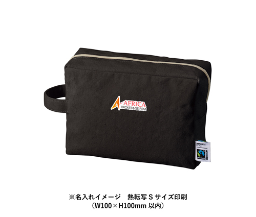 フェアトレードコットンキャンバスファスナーポーチ L スモークブルー（TF-0015-034）画像-5