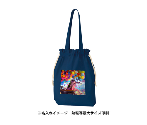 厚手コットンガゼット巾着トート(L) ワインレッド（TR-0872-014）画像-6