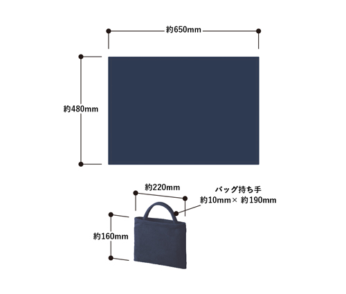 エコブランケット(再生PET) ミニ バッグ付 ブラック（TR-1198-009）画像-2