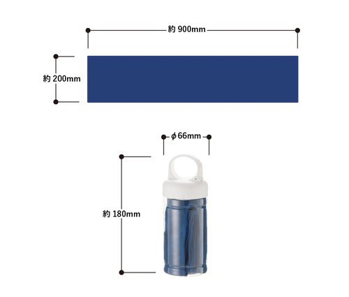 涼感マフラータオル(ボトルケース付) ブルー（TS-1378-001）画像-2