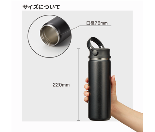 Zalattoサーモハンドルスタイルボトル 500ml ネイビー（TS-1412-006）画像-2