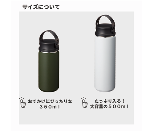 Zalattoサーモハンドルスタイルボトル 500ml カーキ（TS-1412-025）画像-4