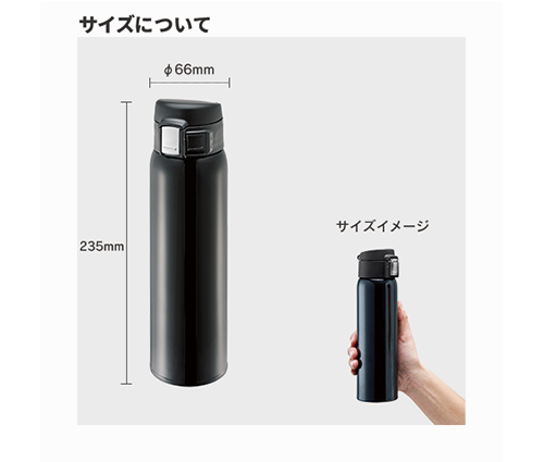 ワンタッチカービングサーモボトル 480ml ブラック（TS-1535-009）画像-3