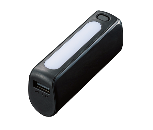 LEDライト付モバイルチャージャー2200 ブラック