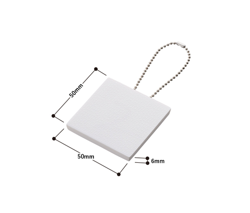 ミニピクチャーボードキーホルダー(50×50) ホワイト（TS-1709-044）画像-2