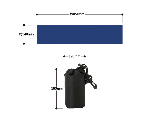 涼感フェイスタオル(巾着付) ブルー（TS-1734-001）画像-2