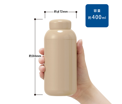 Maluttoサーモステンレスボトル400ml チャコールブラック（TS-1748-009）画像-2