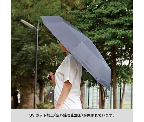大判耐風UV折りたたみ傘(セミオートタイプ) カーキ（TS-1787-025）画像-4
