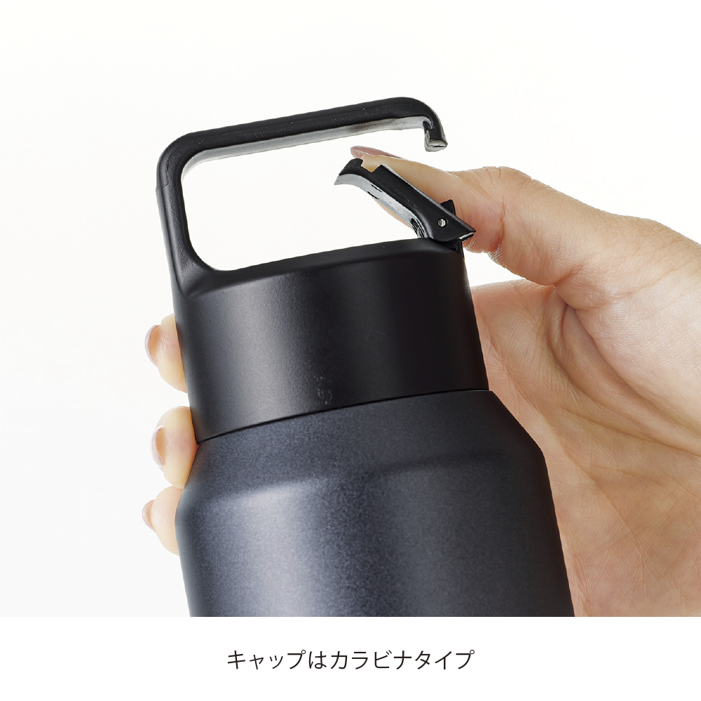 真空セラミック炭酸ボトル(800ml)(ブラック)(0091-01)画像-3