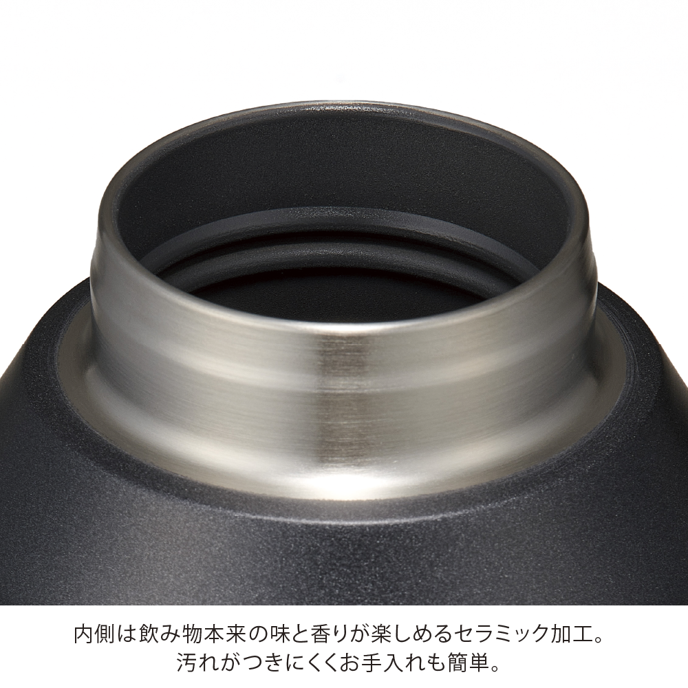 真空セラミック炭酸ボトル(800ml)(ブラック)(0091-01)画像-5