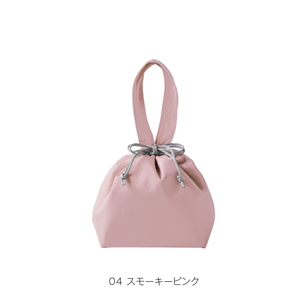 保冷温スイッチ・やわらか撥水巾着トート(スモーキーピンク)