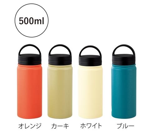 ビーサイド・真空二重ハンドル付きマグボトル500ml (オレンジ)（237371）画像-3