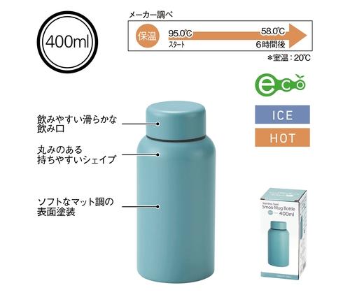 Smoo・真空二重構造ステンレスボトル400ml (ブルー)（241394）画像-4