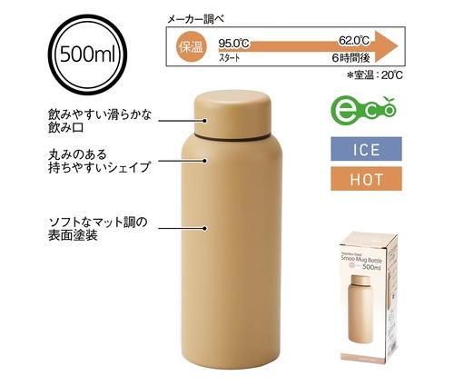 Smoo・真空二重構造ステンレスボトル500ml (ブラウン)（241403）画像-4