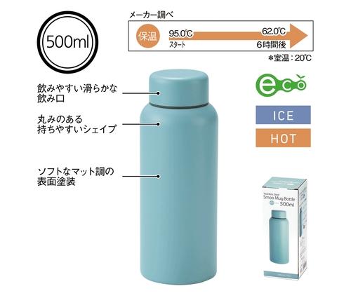 Smoo・真空二重構造ステンレスボトル500ml (ブルー)（241404）画像-4