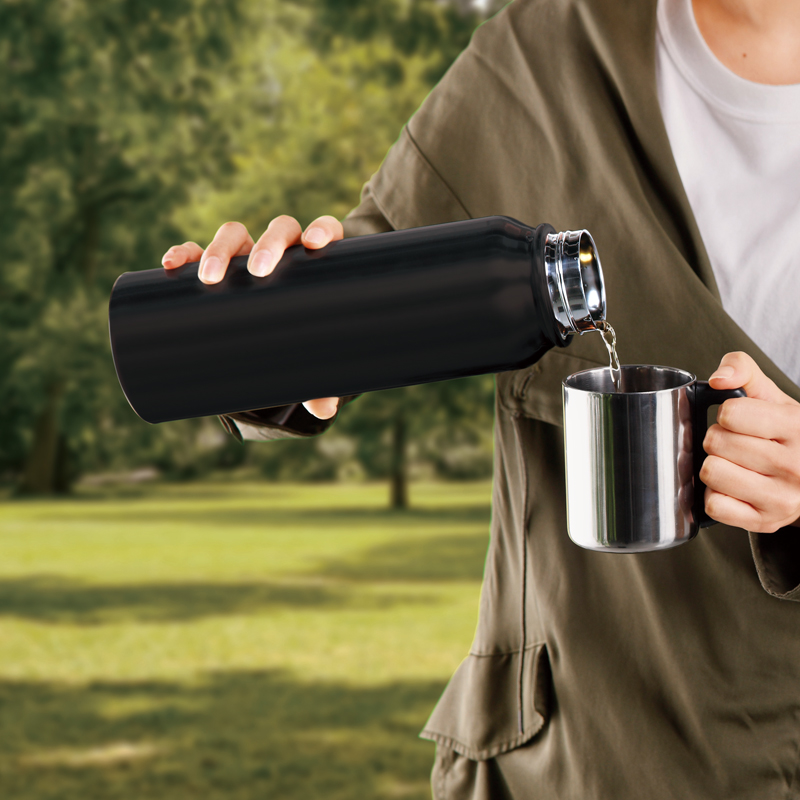 トゥーリフラスク・真空二重ステンレスボトル1L(ハンドル付き)-ブラック(251472)画像-2