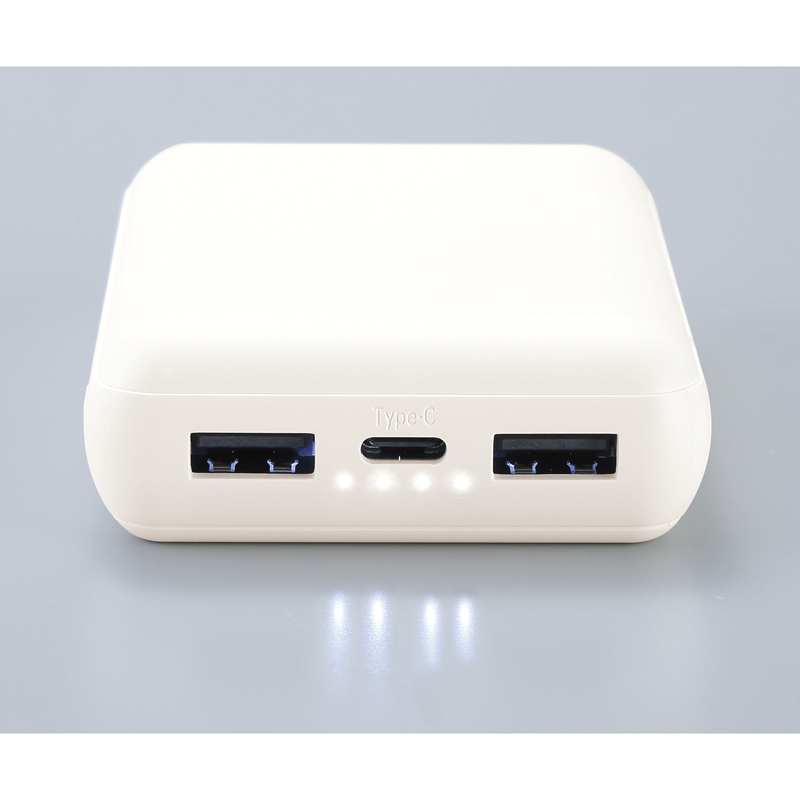 軽量小型 急速充電モバイルバッテリー10000 ホワイト（253541）画像-6