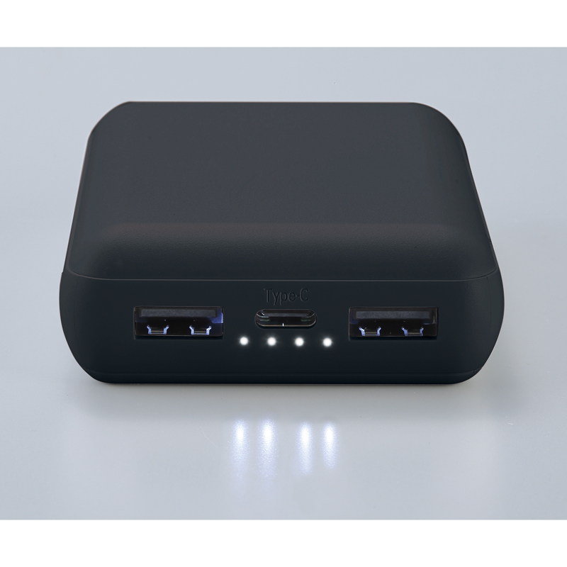 軽量小型 急速充電モバイルバッテリー10000 ブラック（253542）画像-6