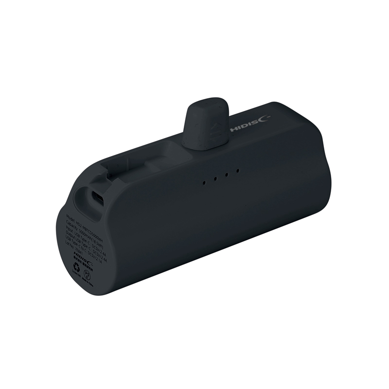 直挿タイプ 5000mAh モバイルバッテリー ブラック（253552）画像-5