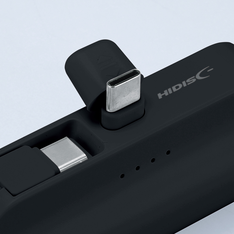 直挿タイプ 5000mAh モバイルバッテリー ブラック（253552）画像-6