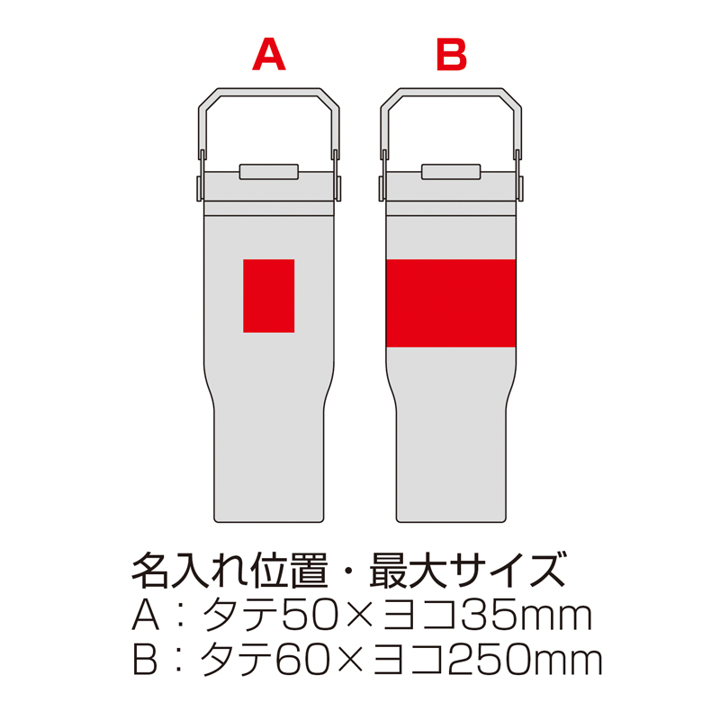 アンサンブル　ハンドル付き真空二重２WAYタンブラー(ストロー付き)　グレー（255333）画像-6