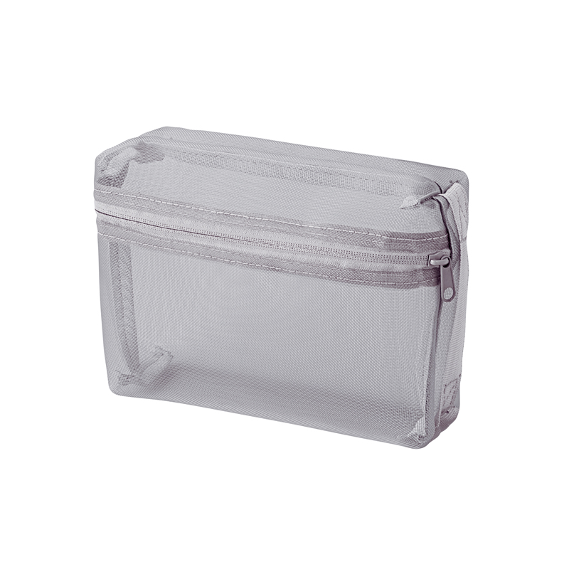 プラシャープ・取っ手付きメッシュボックスポーチ（グレー）