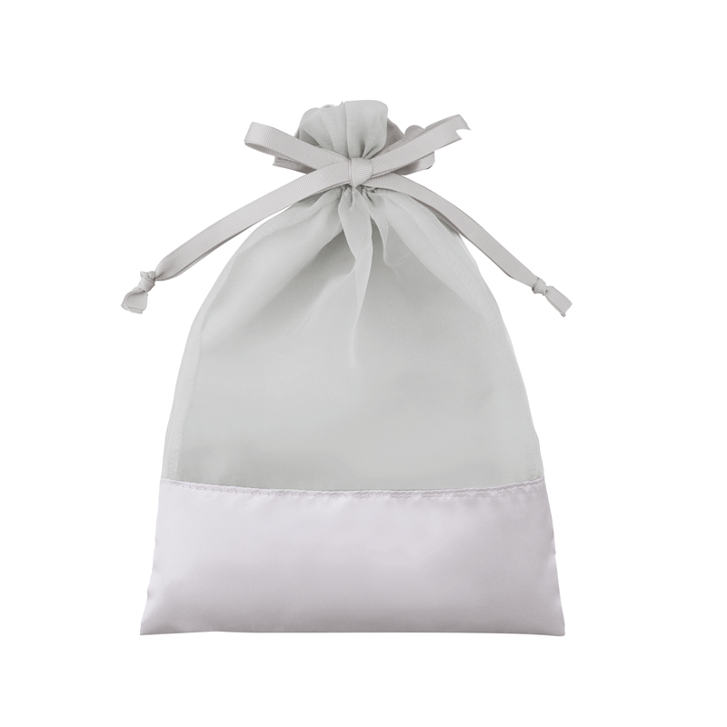 ルルクレール・サテンオーガンジーギフト巾着（シルバー）