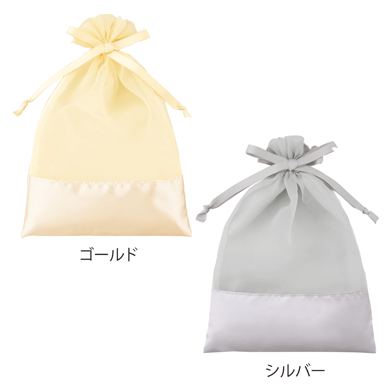 ルルクレール・サテンオーガンジーギフト巾着(シルバー)(257442)画像-3