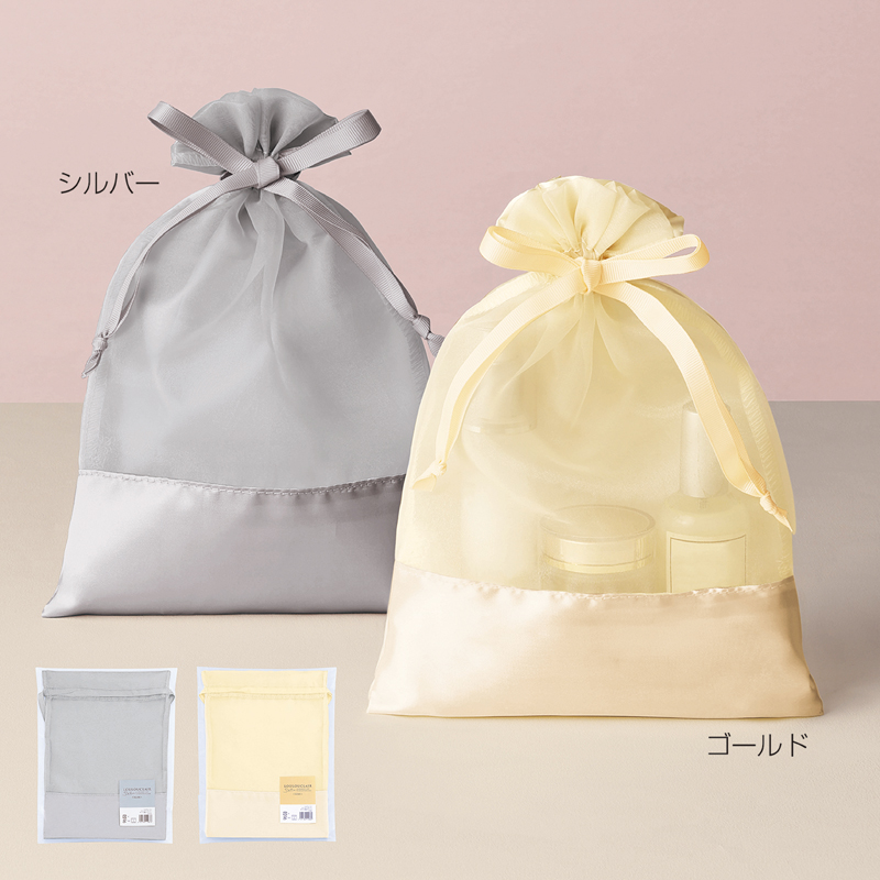 ルルクレール・サテンオーガンジーギフト巾着(シルバー)(257442)画像-5