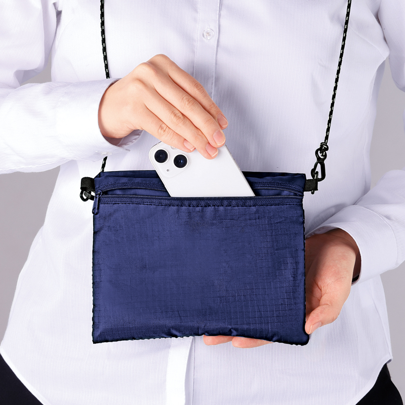 2WAYサコッシュ&エコバッグ(メッシュポケット付き)(ネイビー)（261019）画像-3