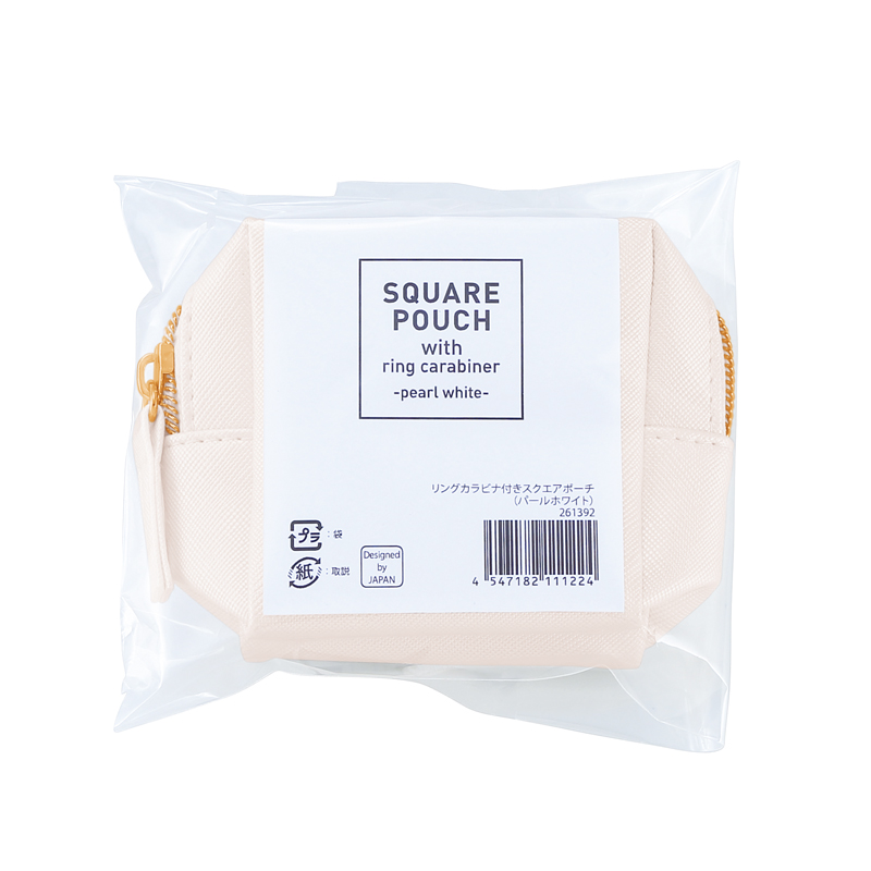 リングカラビナ付きスクエアポーチ(パールホワイト)（261392）画像-5