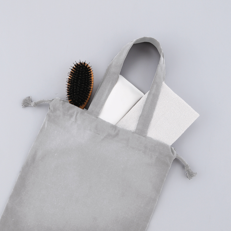 スフィア・リサイクルコットンフラット2WAY巾着バッグ(グレー)（261411）画像-2