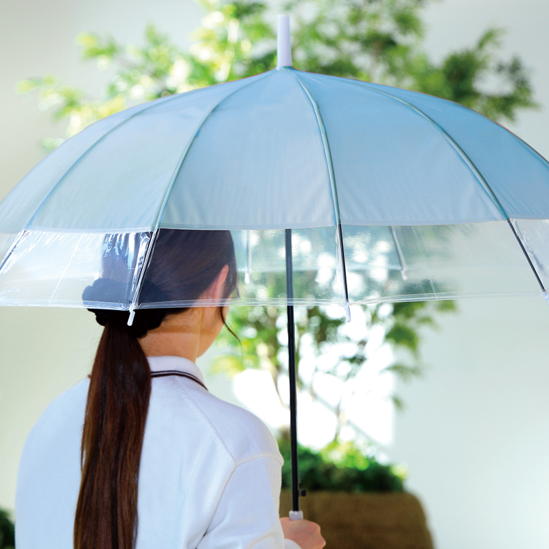 ジェムブレラ12本骨ジャンプ傘(サックス)（261463）画像-4