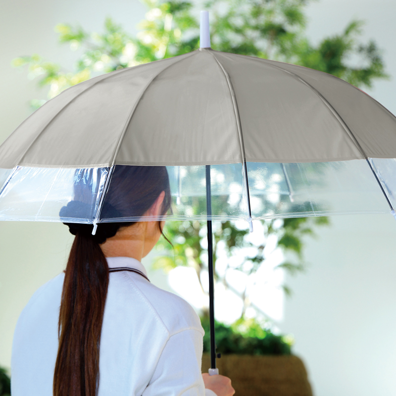 ジェムブレラ12本骨ジャンプ傘(グレー)(261464)画像-4