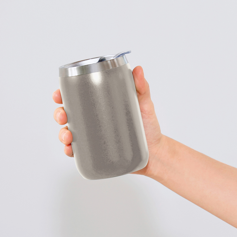 スライド式蓋付き真空二重構造ステンレスタンブラー(シルバー)（261472）画像-3