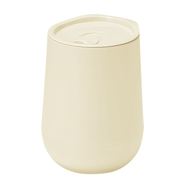 蓋付き二重構造ラウンドタンブラー(ベージュ)