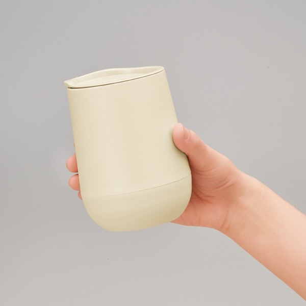 蓋付き二重構造ラウンドタンブラー(ベージュ)（261492）画像-2