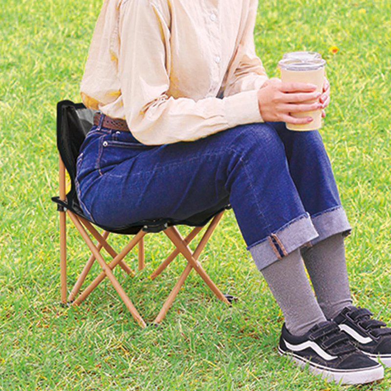 レジャーアンドライフ・ポータブルミニチェア(ブラック)（261502）画像-3