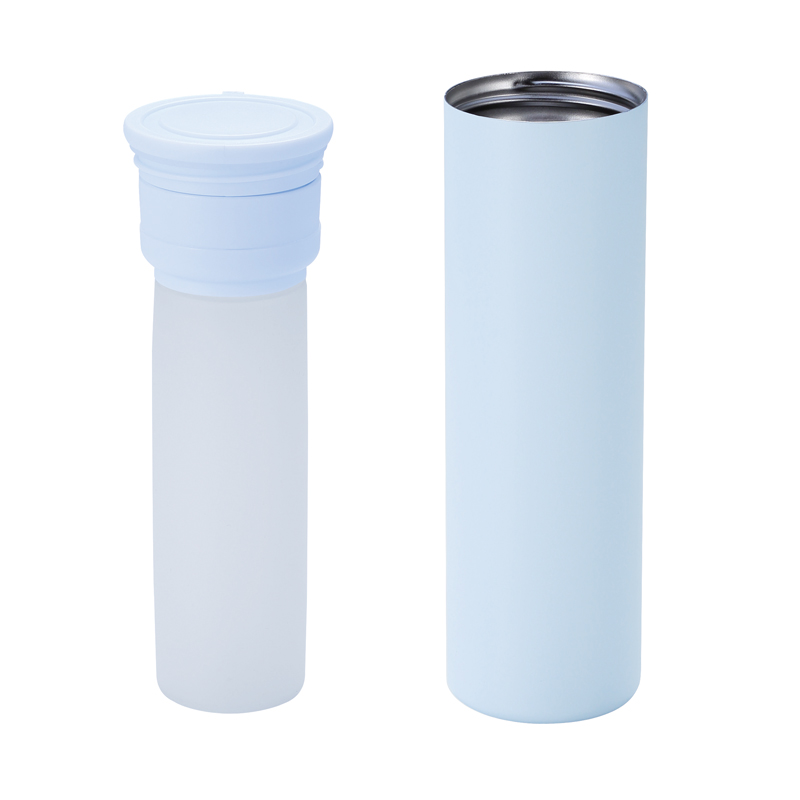 持ち運べるシリコン氷のう(ステンレスケース付き)(スカイブルー)（261632）画像-2