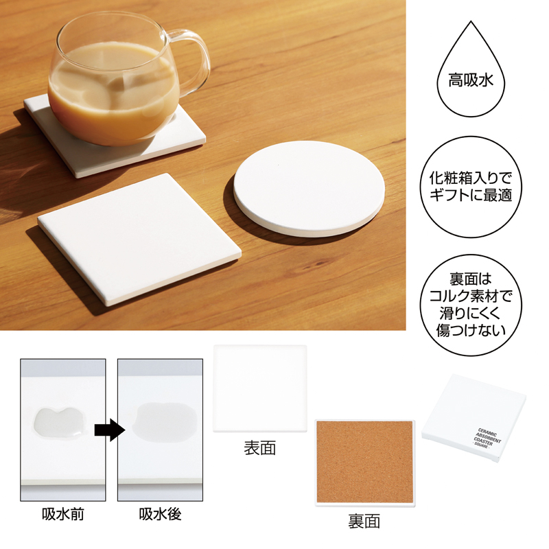 陶製吸水コースター(四角)(263381)画像-4