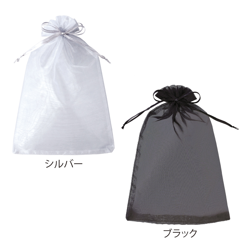 オーガンジーラッピング巾着(M)(シルバー)(265451)画像-4